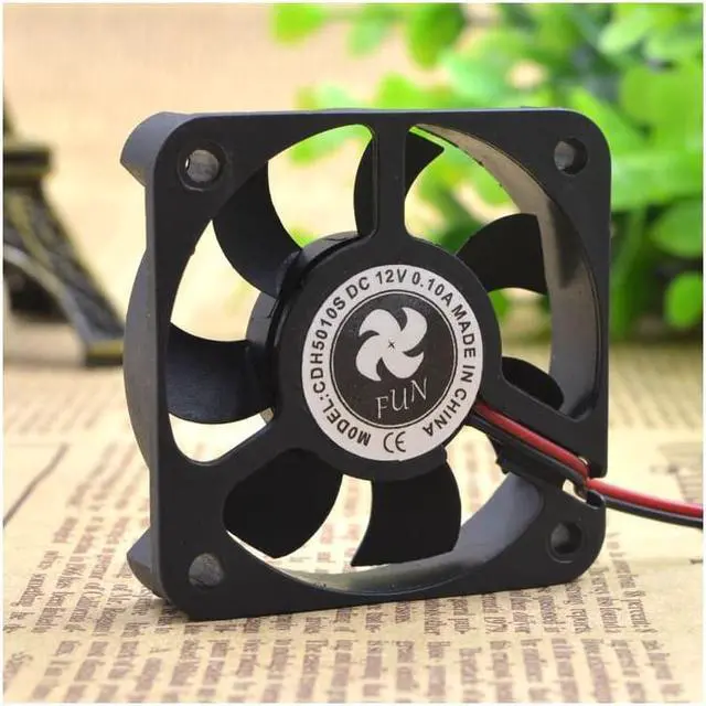 Alt view image 3 of 4 - 5cm silent cooling fan 12V 0.10A CDH5010S humidifier North and South Bridge Charger 2 pins
