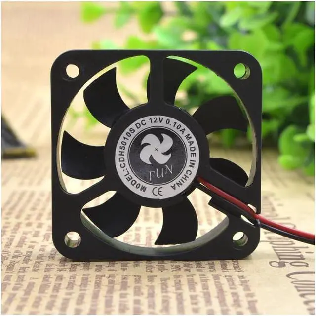 Alt view image 2 of 4 - 5cm silent cooling fan 12V 0.10A CDH5010S humidifier North and South Bridge Charger 2 pins
