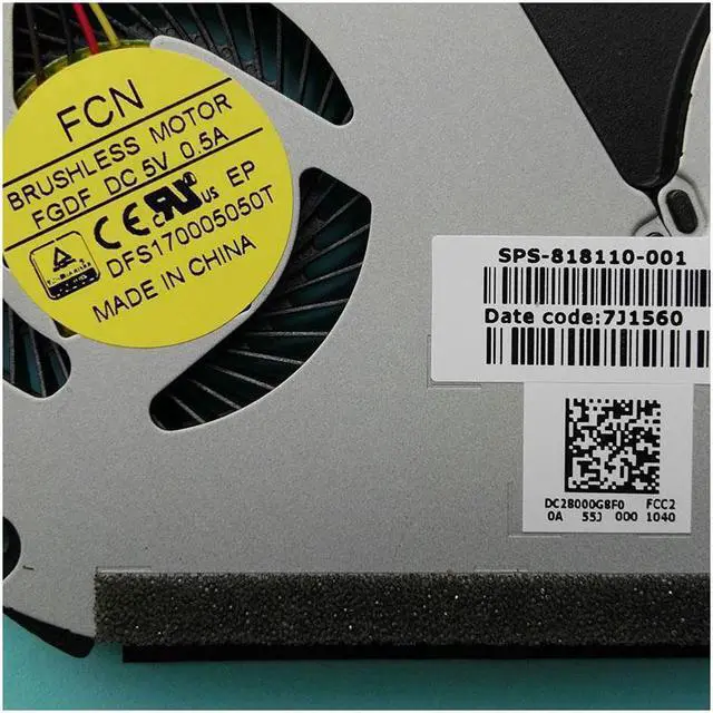 Alt view image 2 of 3 - New Original CPU fan for HP Envy 14-J 14T-J 14-j104TX 14-J006TX cpu cooling Fan cooler DFS170005050T FGDF  818110-001