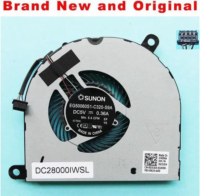 Main image of new original cpu cooling fan cooler FOR DELL Latitude 5480 cpu fan EG50060S1-C320-S9A  DC 5V 0.36A DP\/N 0G5JG4 DC28000IWS0