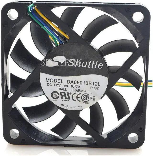 Main image of shuttle 6010 6cm DA06010B12L 12v 0.17a 4 wire PWM \/ Slim \/ cooling fan