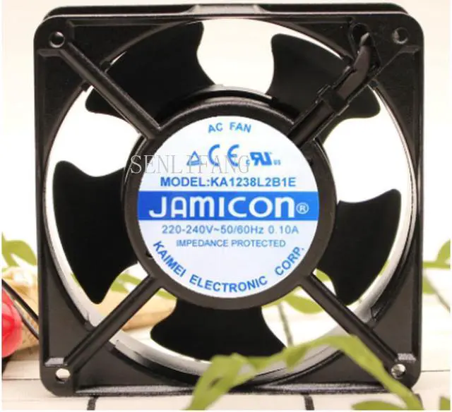 Main image of KA1238L2B1E AC 220V-240V 0.1A 50\/60HZ 12038 12CM 120*120*38mm 2 Wires Cabinet Cooling Fan