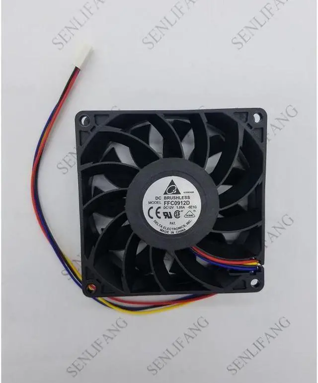 Alt view image 3 of 3 - new FFC0912D 5E1G DC 12V 1.05A 90x90x25mm Server Square Fan