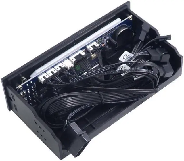 Alt view image 2 of 5 - 5.25 inch 12V PC Computer Fan Controller 3 Fan Speed Controller Temperature Sensor LCD Digital Display Front Panel for PC