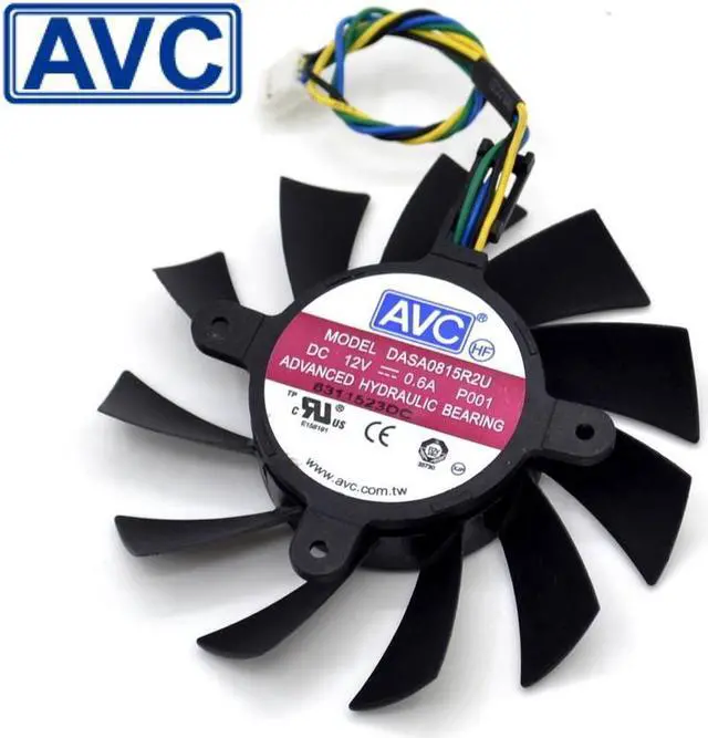 Main image of New GTX460 550TI Four -pin video card cooling fan smart thermostat DASA0815R2U DC12V 0.60A 75mm diameter