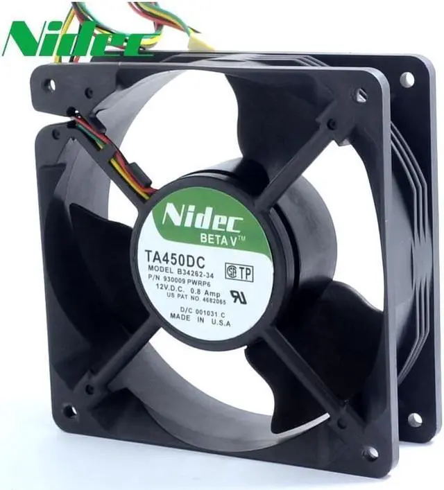 Alt view image 2 of 6 - Nidec TA450DC B34262-34 12V 0.8A 12038 12cm large air flow cooling fan  120*120*38mm