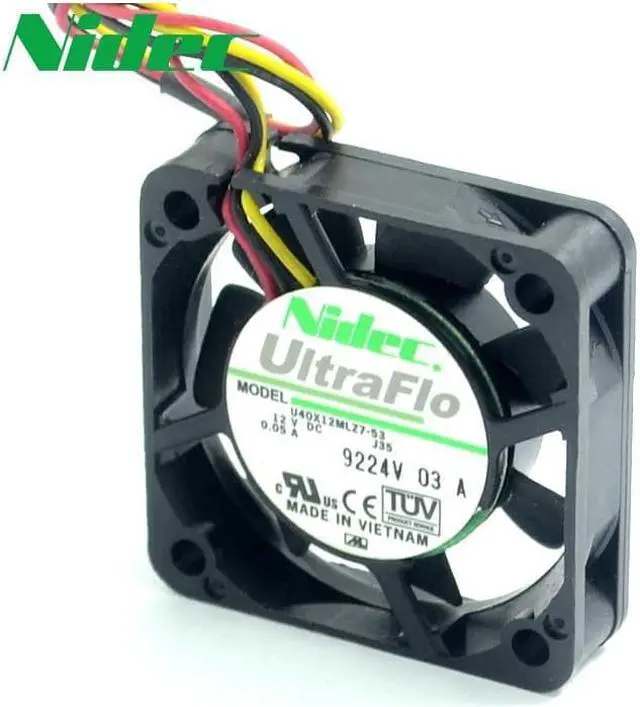 Alt view image 2 of 5 - Nidec   Original U40X12MLZ7-53 4010 4cm 12V 0.05A  quiet fan  40*40*10mm