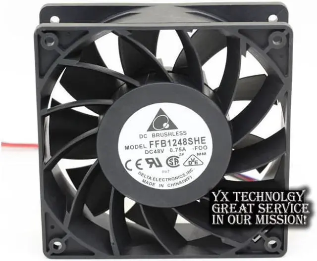 Alt view image 2 of 6 - Delta New and Original in FFB1248SHE 12038 12 cm 48v 0.57A double ball speed cooling fan for  120*120*38mm