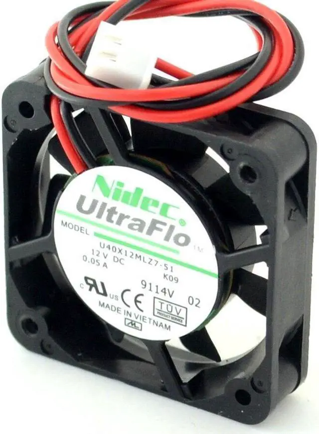 Alt view image 2 of 6 - 4010 U40X12MLZ7-51 Cooling Fan with DC12V 0.05A 40*40*10MM 2-Lines