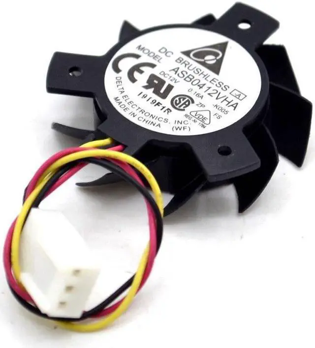 Alt view image 4 of 4 - New 12v 0.16A 0PGH1 Vostro360 2320 ASB0412VHA -C106 Radiator fan 36mm diameter Delta