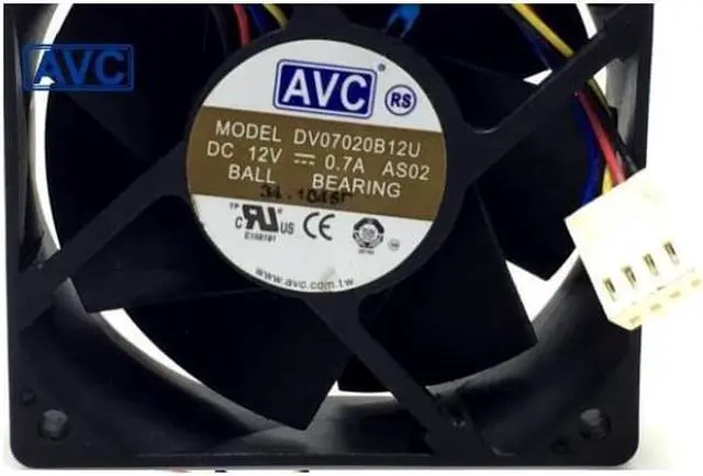 Alt view image 4 of 4 - AVC DV07020B12U 7020 70mm 7cm DC 12V 0.7A dual ball bearing fan server inverter cooling fan