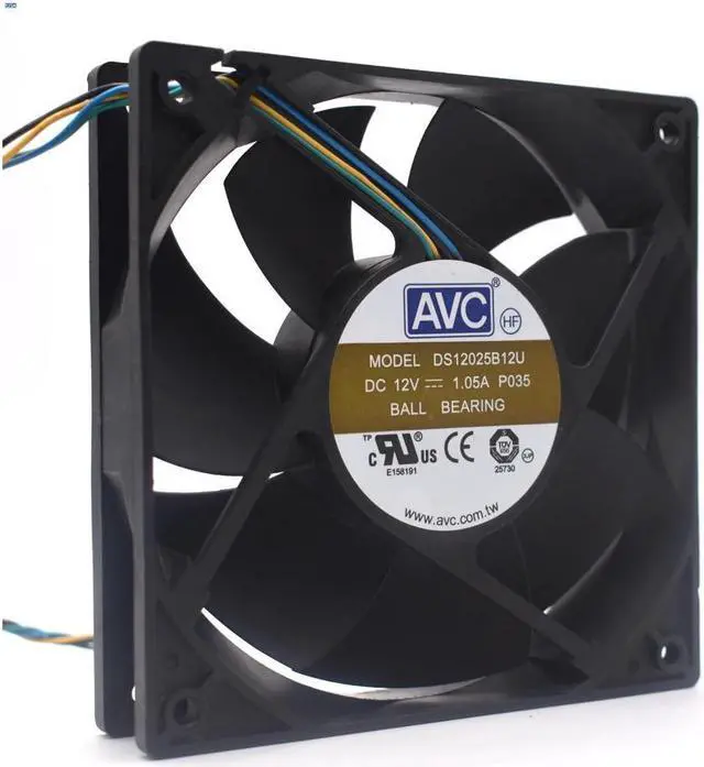 Alt view image 2 of 3 - AVC Original  DS12025B12U 12025 12V 1.05A fPWM large air volume case fan cooling fan