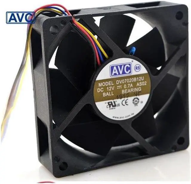Alt view image 2 of 4 - AVC DV07020B12U 7020 70mm 7cm DC 12V 0.7A dual ball bearing fan server inverter cooling fan