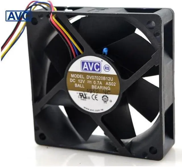 Alt view image 3 of 4 - AVC DV07020B12U 7020 70mm 7cm DC 12V 0.7A dual ball bearing fan server inverter cooling fan