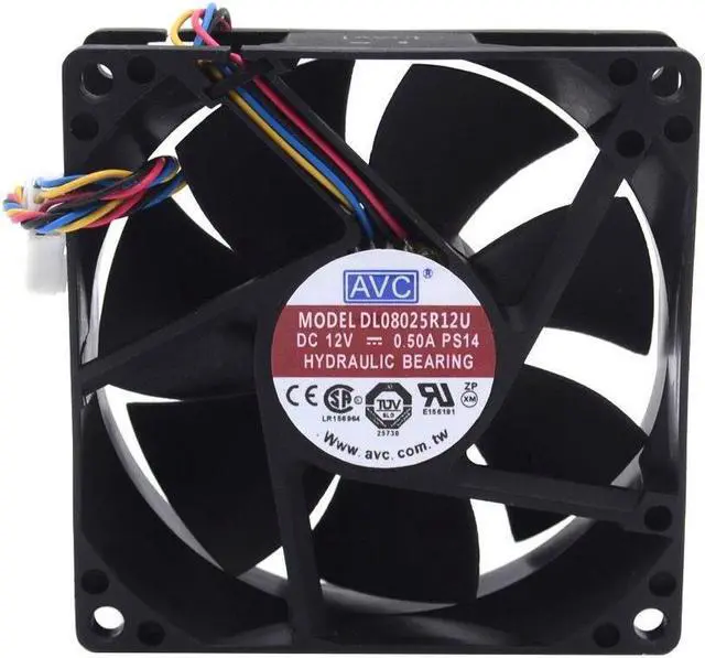 Alt view image 3 of 6 - AVC orginal 8025 8CM wind capacity 12V 0.5A DL08025R12U PWM intelligent fan speed control 80*80*25mm 10pcs\/lot