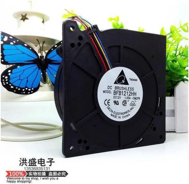 Alt view image 2 of 4 - Delta Cooling fan For  BFB1212HH 5M2PR DC 12V 1.65A 4-wire 4-pin 110mm 120x120x32mm blower fan