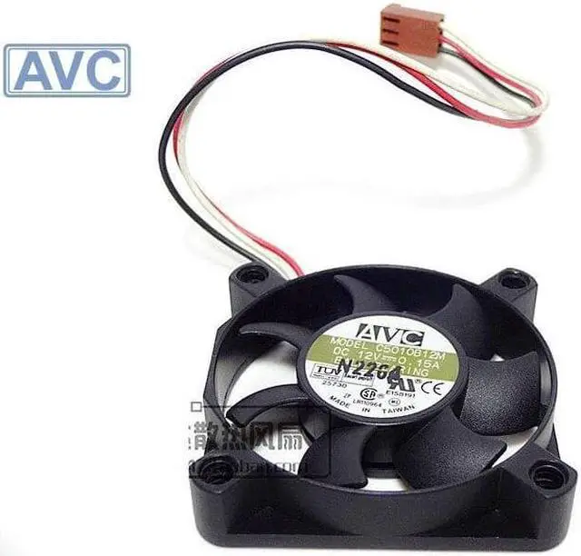 Alt view image 2 of 2 - original AVC C5010B12M 3 wires  5cm  fan DC 12V 0.15A server inverter cooler