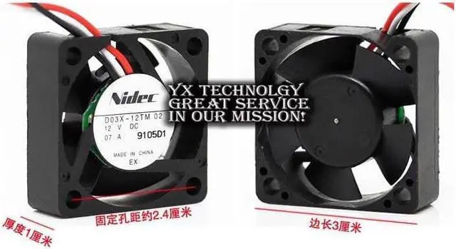 Alt view image 2 of 3 - Nidec  New and Original fan D03X-12TM supports wind speed 0.07A 12V for Nidec 30*30*10mm