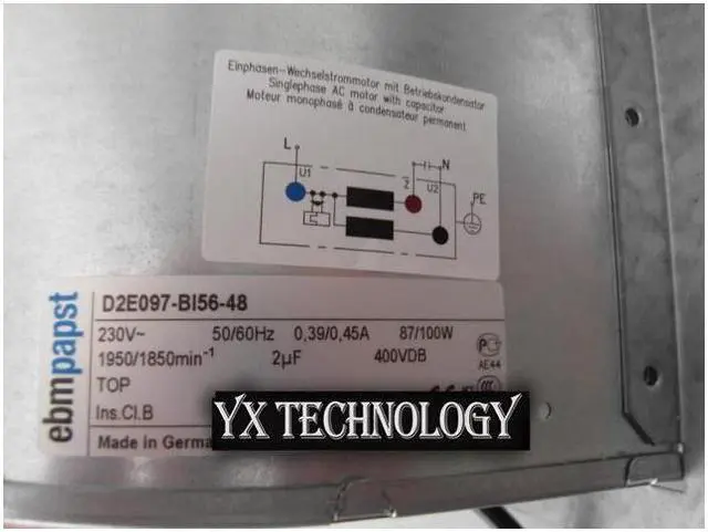 Alt view image 2 of 3 - New and original fan D2E097-BI56-48 230V 0.45V  fan centrifugal fan volute 165*162*180mm