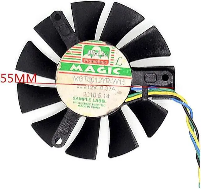 Alt view image 3 of 4 - video card fanNew MGT6012LR MGT6012XR MGT60YR 42*42*42mm Pitch 4P graphics card fan 12V 0.23A 55mm diameter