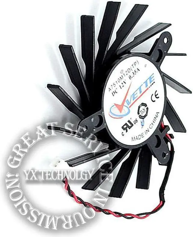 Alt view image 2 of 4 - video card fanNew 3870 Graphics card fan A7510M12D (TP) 12V 0.35A Dual ball bearing 72mm diameter