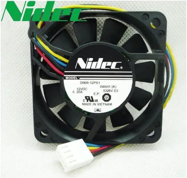 Main image of 1pcs D06R-12PS1 12V 0.20A 60*60*15MM 6CM 4 wires PWM double ball-bearing computer cooling fan