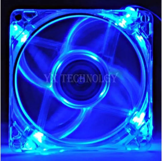 Alt view image 2 of 5 - 8025 GDT Green Red Bule Four color LED PC Computer Case Brushless Cooling Fan 80mm 8080x25mm 8025S DC 12V 4Pin Cooler