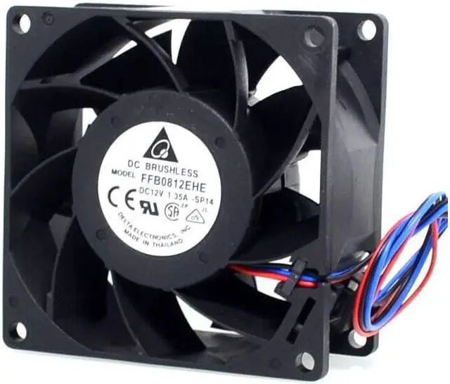 Alt view image 2 of 6 - Delta New 8038 12V 1.35A 8 chassis fan FFB0812EHE 80*80*38mm