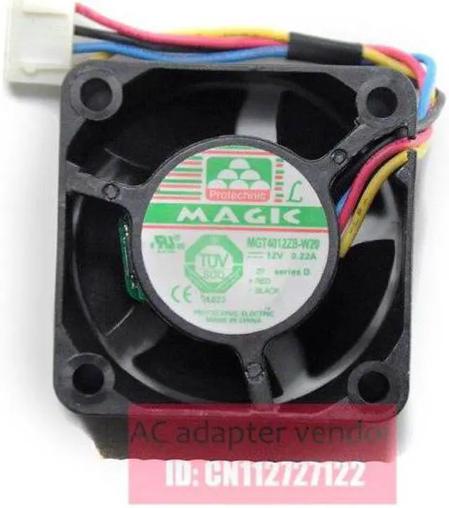 Alt view image 3 of 5 - Taiwan magic 12V 0.22A MGT4012ZB-W20 4020 4 lines 4cm double ball bearing cooling fan