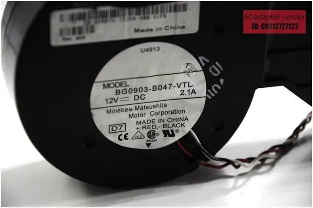 Alt view image 4 of 5 - NMB 12V 2.1A BG0903-B047-VTL FOR Dell chassis fan blower centrifugal turbo fan