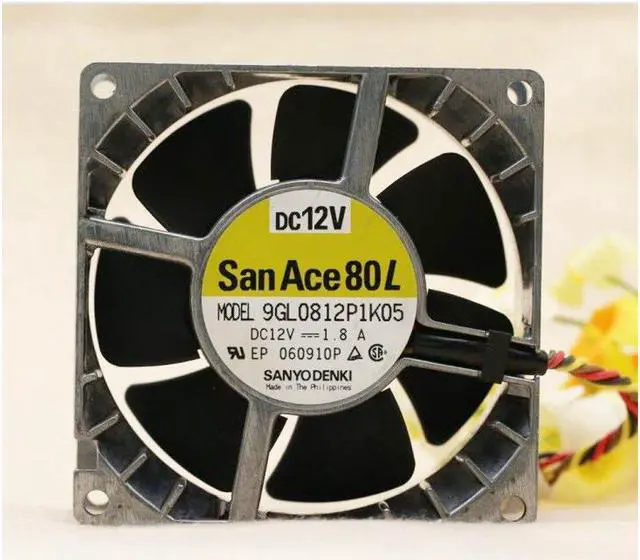 Main image of 1pcs 9GL0812P1K05 8038 8CM 80 * 80 * 38MM  high temperature fan metal fan 12V 1.8A