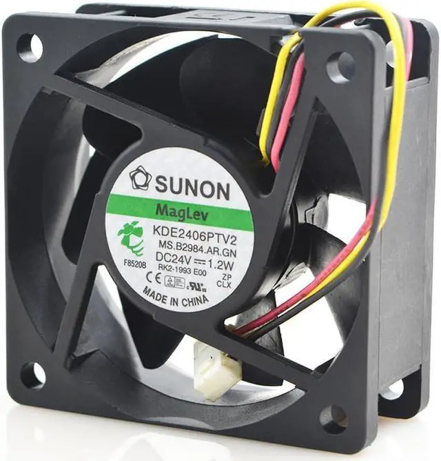 Alt view image 3 of 4 - KDE2406PTV2 3dc  24V 1.2W 6CM wires silent frequency converter cooling fan 60*60*25MM