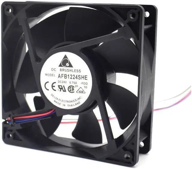 Alt view image 4 of 5 - New AFB1224SHE 12038 24V 0.75A fan dual ball wind capacity inverter durable for Delta 120*120*38mm