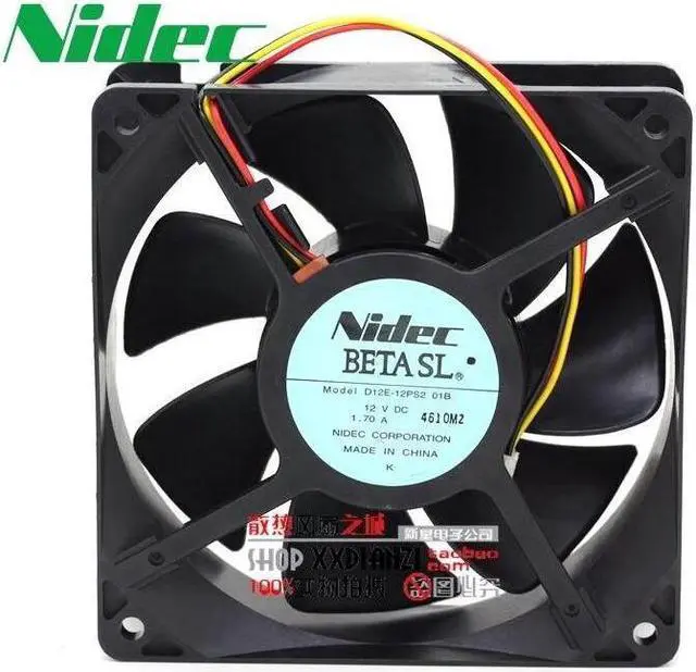 Main image of Nidec New and Original D12E-12PS2 01B 12038 12V 1.70A 12CM wind capacity fan  120*120*38mm