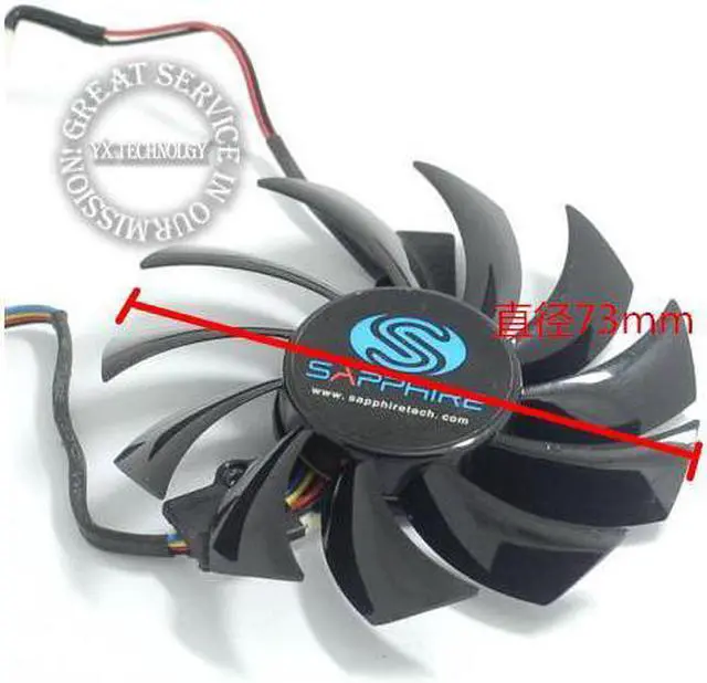 Alt view image 2 of 4 - video card fanNew Graphics card fan FD7010H12D 12V 0.35A 73mm diameter