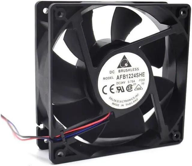 Alt view image 3 of 5 - New AFB1224SHE 12038 24V 0.75A fan dual ball wind capacity inverter durable for Delta 120*120*38mm