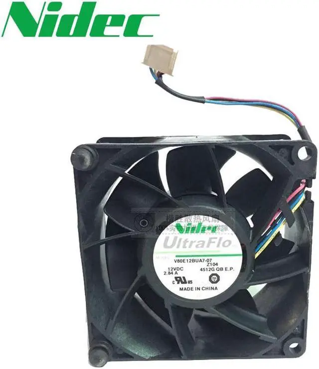 Main image of original Nidec  New 8038 12V 2.84A V80E12BUA7-07 8cm fan winds of violence 80*80*38mm
