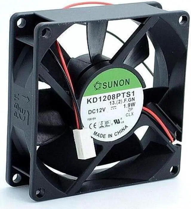 Alt view image 2 of 6 - KD1208PTS1 80*80*25mm 8025 12V 1.9W low-current power supply chassis cooling fan
