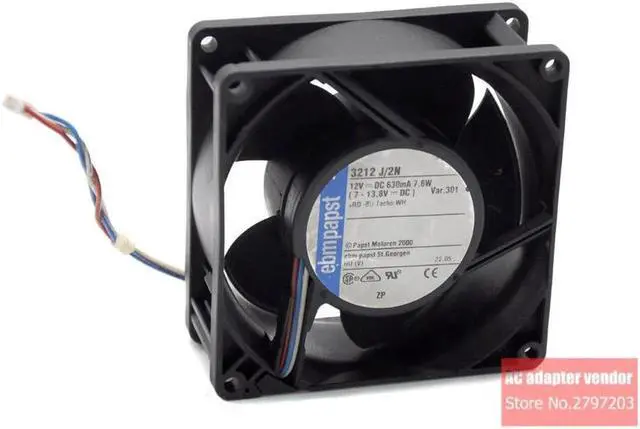 Alt view image 2 of 6 - ebm papst 3212 J\/2N 9238mm DC 12V 7.6W server cooling fan cooling fan
