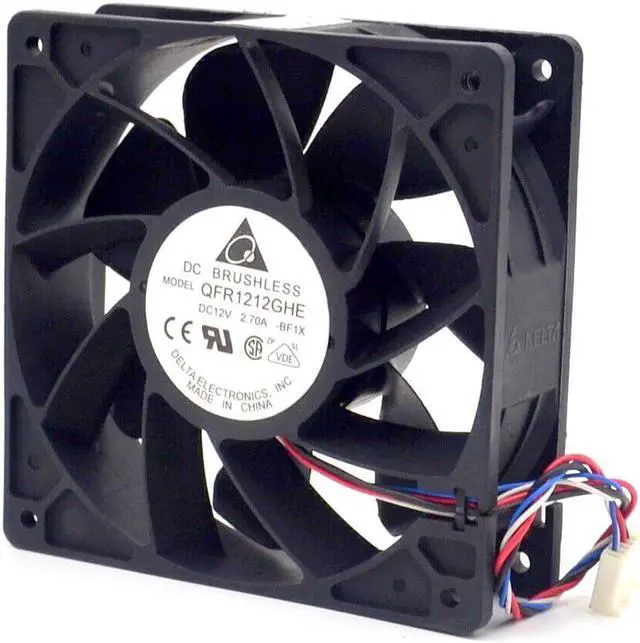 Alt view image 2 of 6 - NEW original Delta QFR1212GHE 12V 2.70A 12038 12CM  6000RPM   server fan  cooling