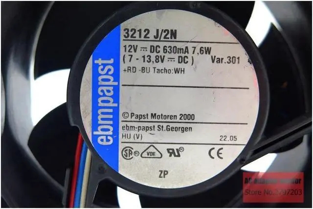 Alt view image 6 of 6 - ebm papst 3212 J\/2N 9238mm DC 12V 7.6W server cooling fan cooling fan