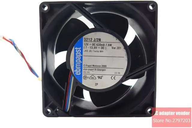 Alt view image 4 of 6 - ebm papst 3212 J\/2N 9238mm DC 12V 7.6W server cooling fan cooling fan
