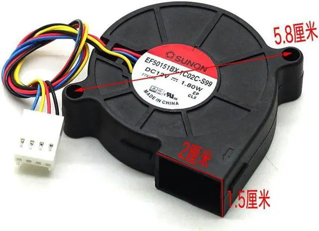 Alt view image 3 of 5 - 1pcs EF50151BX-1C02C-S99 5015  5cm 550*50*15mm fan 12V 1.8W Turbine Cooling Fan