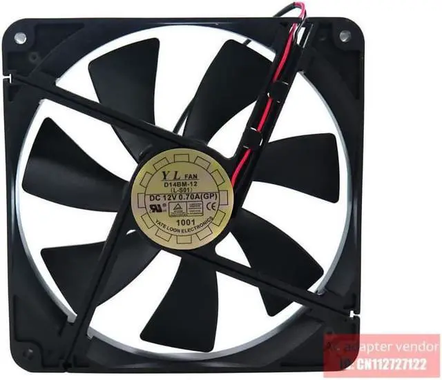 Alt view image 4 of 5 - YATE LOON 14CM 14025 12V0.70A Double ball bearing D14Bm-12 PWM cooling fan