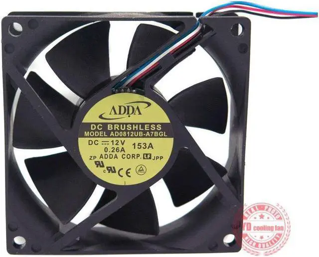 Alt view image 2 of 6 - ADDA 8025 4 lines 12V AD0812UB-A7BGL cooling fan