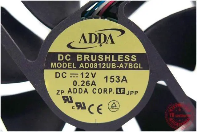 Alt view image 6 of 6 - ADDA 8025 4 lines 12V AD0812UB-A7BGL cooling fan