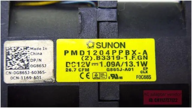 Alt view image 6 of 6 - FOR DELL  PowerEdge R410 server chassis fan CPU cooling fan G865J