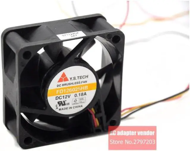 Alt view image 2 of 6 - Y.S.TECH 6025 DC 12V 0.18A FD126025HB cooling fan