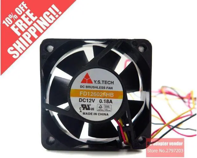 Main image of Y.S.TECH 6025 DC 12V 0.18A FD126025HB cooling fan