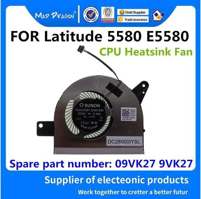 Main image of MAD DRAGON Brand laptop new CPU Heatsink Fan cpu cooling fan For Dell Latitude 5580 DC28000IYS0 EG50050S1-CA90-S9A 09VK27 9VK27